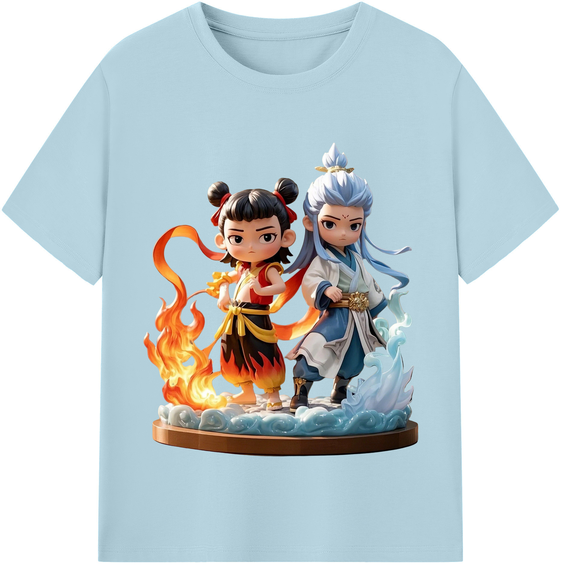 （画像用） Ne Zha 2 ナタ 魔童の大暴れ 綿100％半袖Tシャツ（フロントプリント）